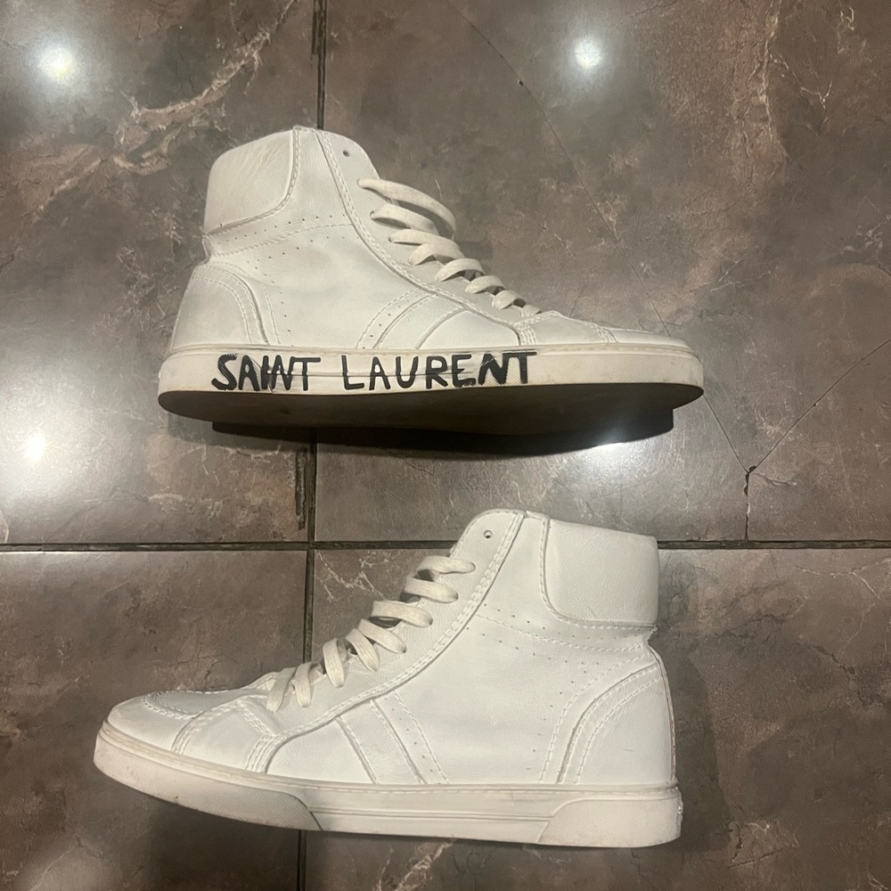 Saint Laurent White High-Top Sneakers